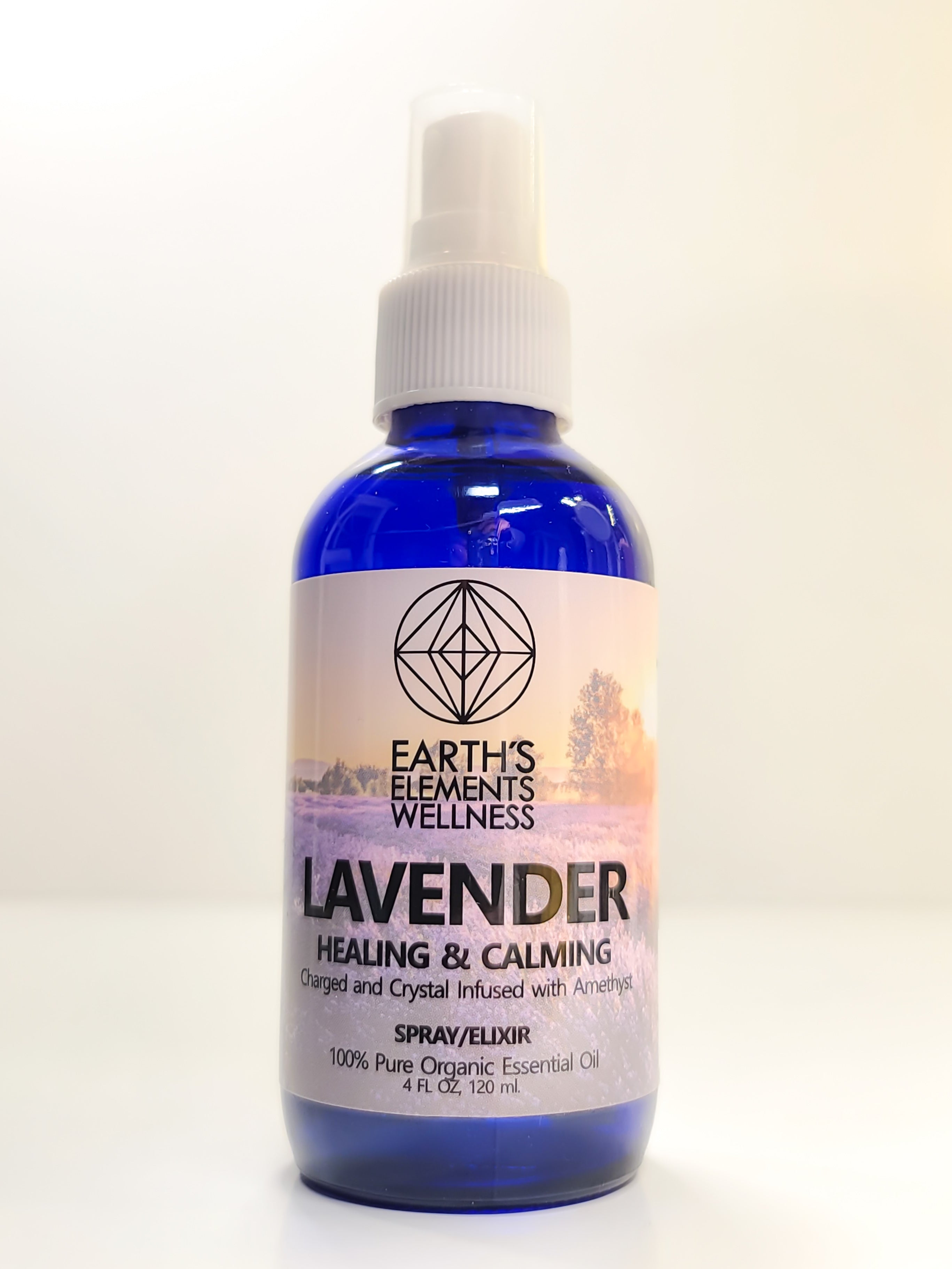 Earths Elements Organic Lavender Spray | 4floz | Amethyst